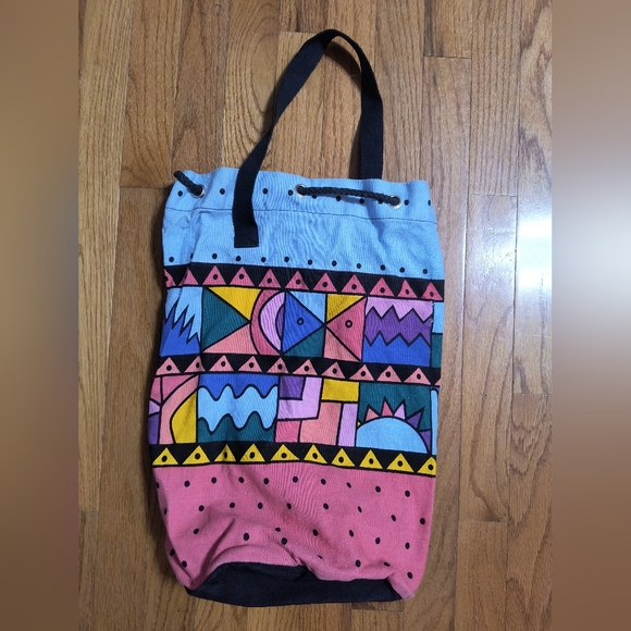 Vintage Spiegel drawstring canvas bag, H 18" x L 13" - Picture 6 of 14